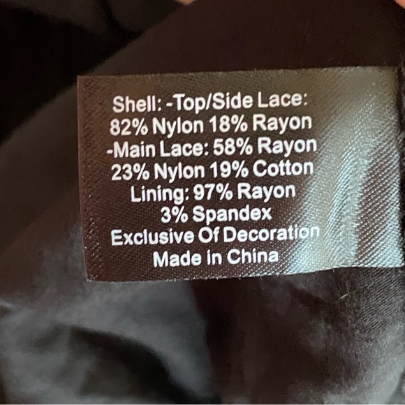 LANE BRYANT BLACK SLEEVELESS STRETCH LACE BODYCON COMPRESSION DRESS PLUS Sz 16 - Picture 6 of 9